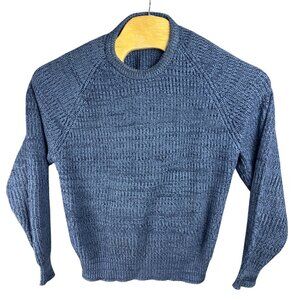 Vtg Sweater Heavy Knit Men L Blue Heavy Knit Long Sleeve By Sweaters Hong Kong